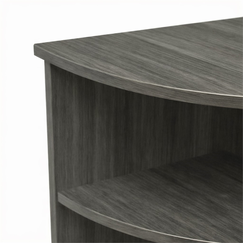 Scranton & Co 2-Shelf Adjustable Wood Bookcase in Gray Steel Finish