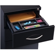 Scranton & Co 23-Inch Mobile 3-Drawer Pedestal File Cabinet in Black Steel