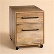 Scranton & Co Solid Mango Wood Filing Cabinet in Natural Finish