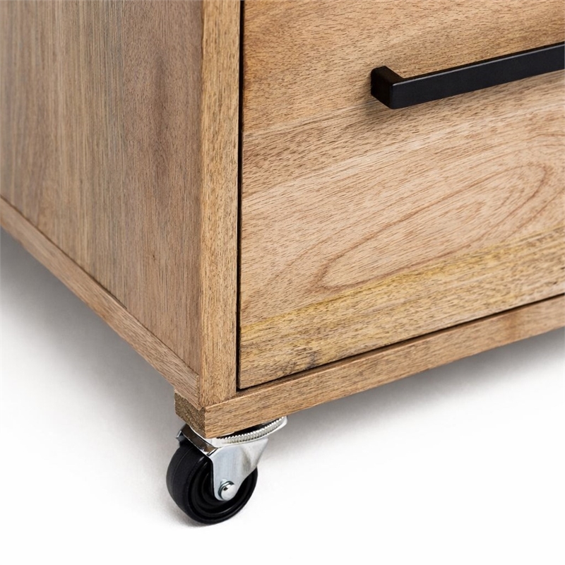 Scranton & Co Solid Mango Wood Filing Cabinet in Natural Finish