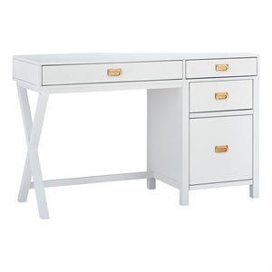 Scranton & Co Desk With Side Storage & 4 Drawers in White Finish
