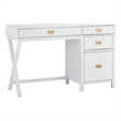 Scranton & Co Desk With Side Storage & 4 Drawers in White Finish