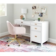 Scranton & Co Desk With Side Storage & 4 Drawers in White Finish