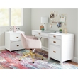 Scranton & Co Desk With Side Storage & 4 Drawers in White Finish