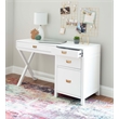 Scranton & Co Desk With Side Storage & 4 Drawers in White Finish