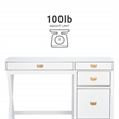 Scranton & Co Desk With Side Storage & 4 Drawers in White Finish