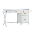 Scranton & Co Desk With Side Storage & 4 Drawers in White Finish