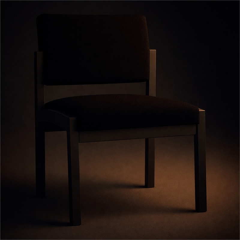 Scranton & Co Armless Guest Chair with Steel Frame in Open House Black
