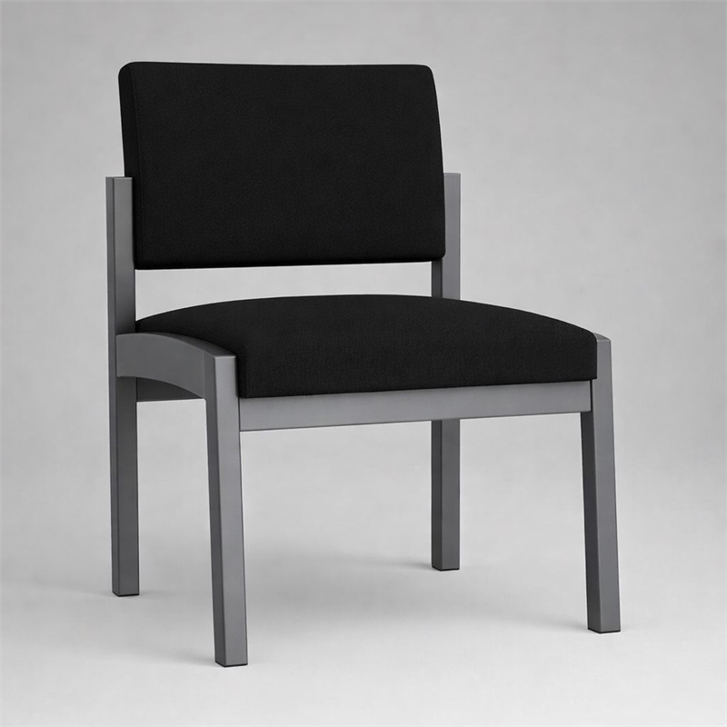 Scranton & Co Armless Guest Chair with Steel Frame in Open House Black