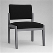 Scranton & Co Armless Guest Chair with Steel Frame in Open House Black