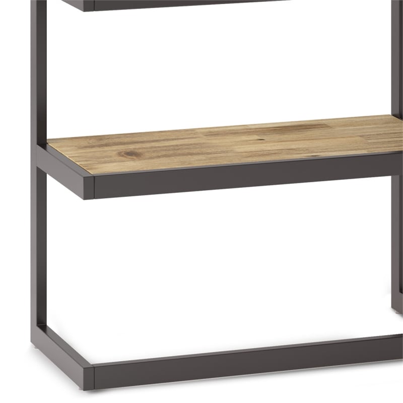 Scranton & Co Acacia Wood Metal Bookcase in Distressed Golden Wheat
