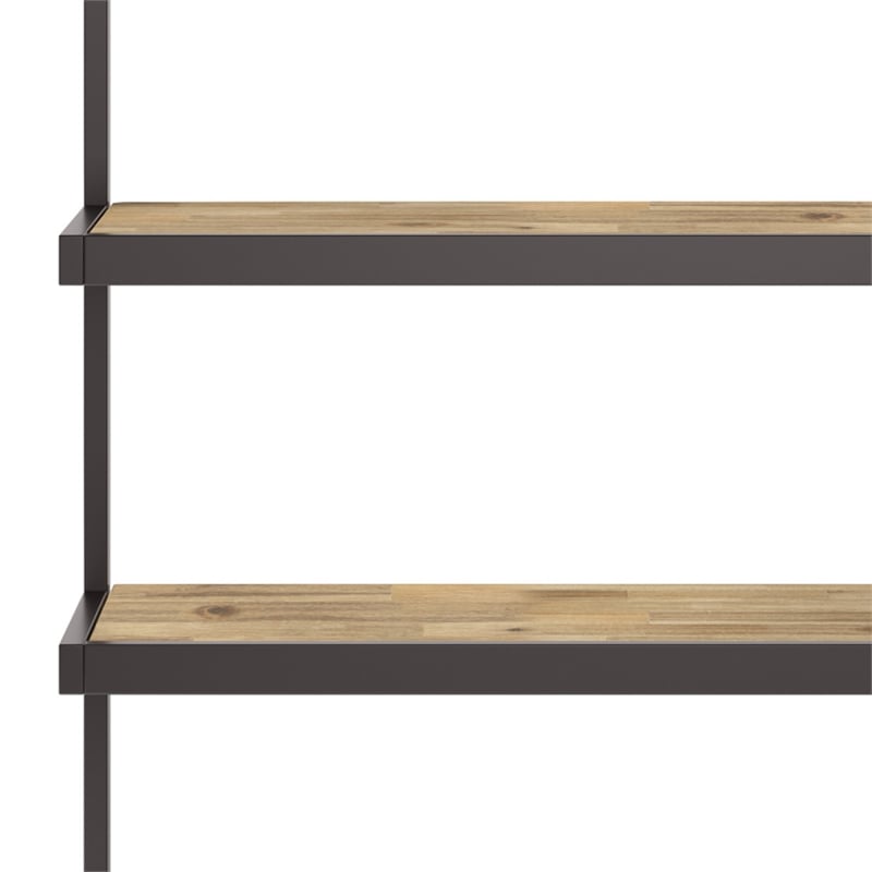 Scranton & Co Acacia Wood Metal Bookcase in Distressed Golden Wheat