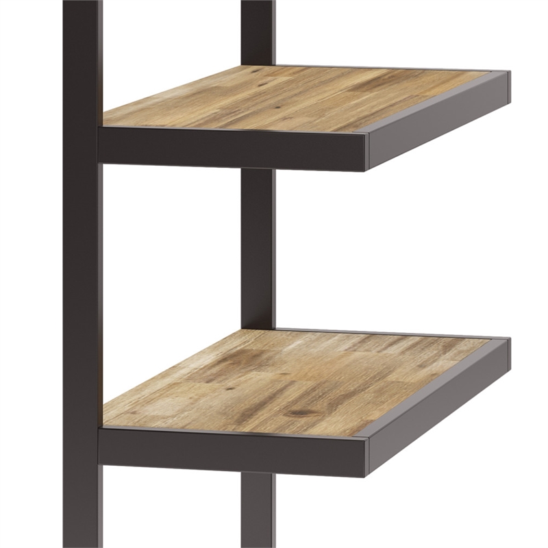 Scranton & Co Acacia Wood Metal Bookcase in Distressed Golden Wheat