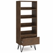 Scranton & Co Acacia Wood & Metal Bookcase in Rustic Natural Aged Brown