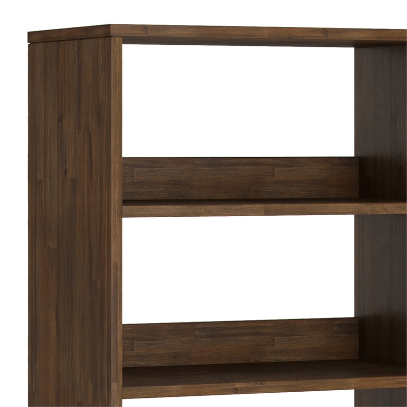 Scranton & Co Acacia Wood & Metal Bookcase in Rustic Natural Aged Brown