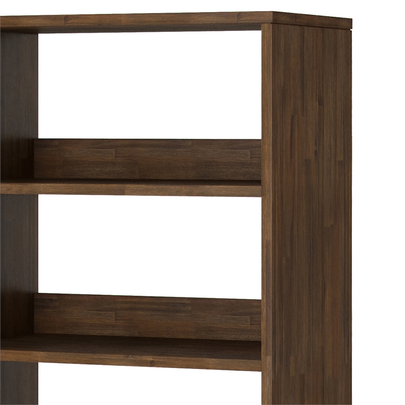 Scranton & Co Acacia Wood & Metal Bookcase in Rustic Natural Aged Brown