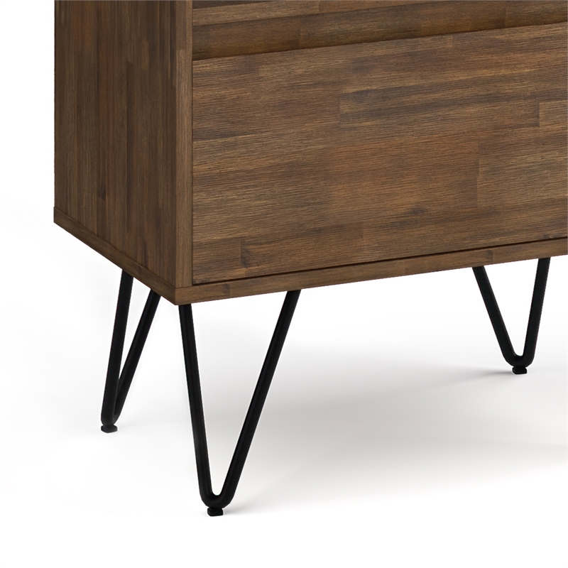 Scranton & Co Acacia Wood & Metal Bookcase in Rustic Natural Aged Brown