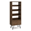 Scranton & Co Acacia Wood & Metal Bookcase in Rustic Natural Aged Brown