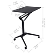 Scranton & Co Mobile Pneumatic Laptop Desk with Metal Frame in Black