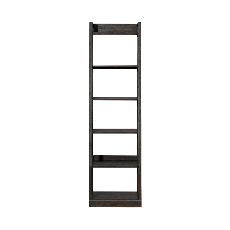 Scranton & Co 6-Shelf Rubberwood Wall Pier in Peppercorn Espresso