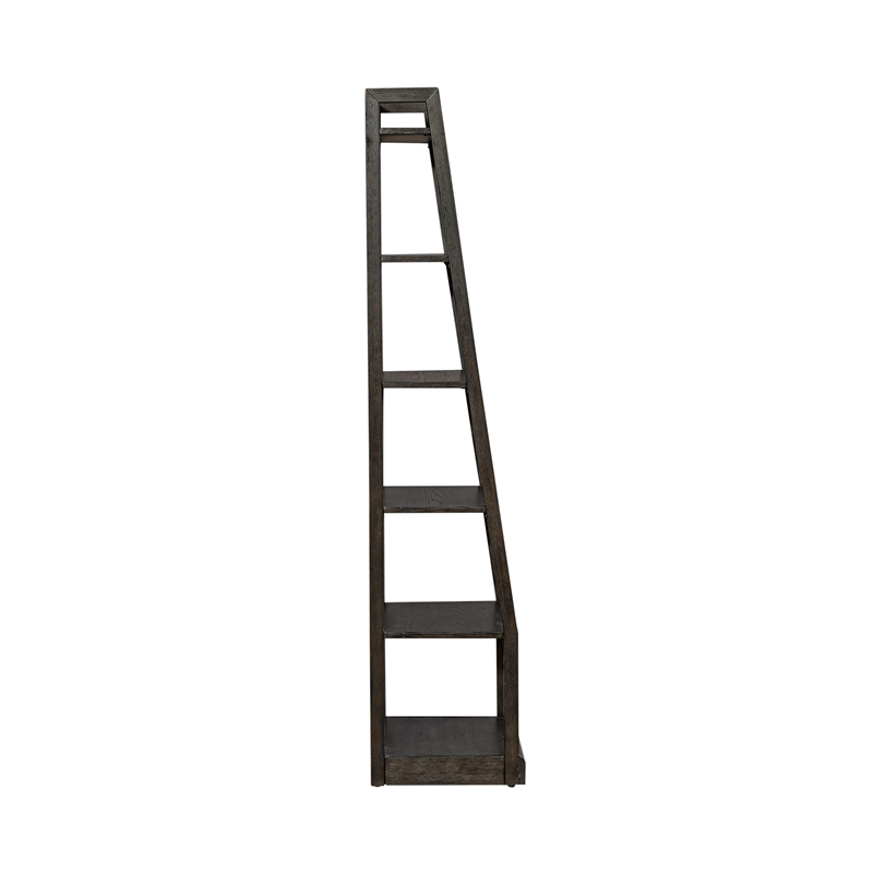 Scranton & Co 6-Shelf Rubberwood Wall Pier in Peppercorn Espresso