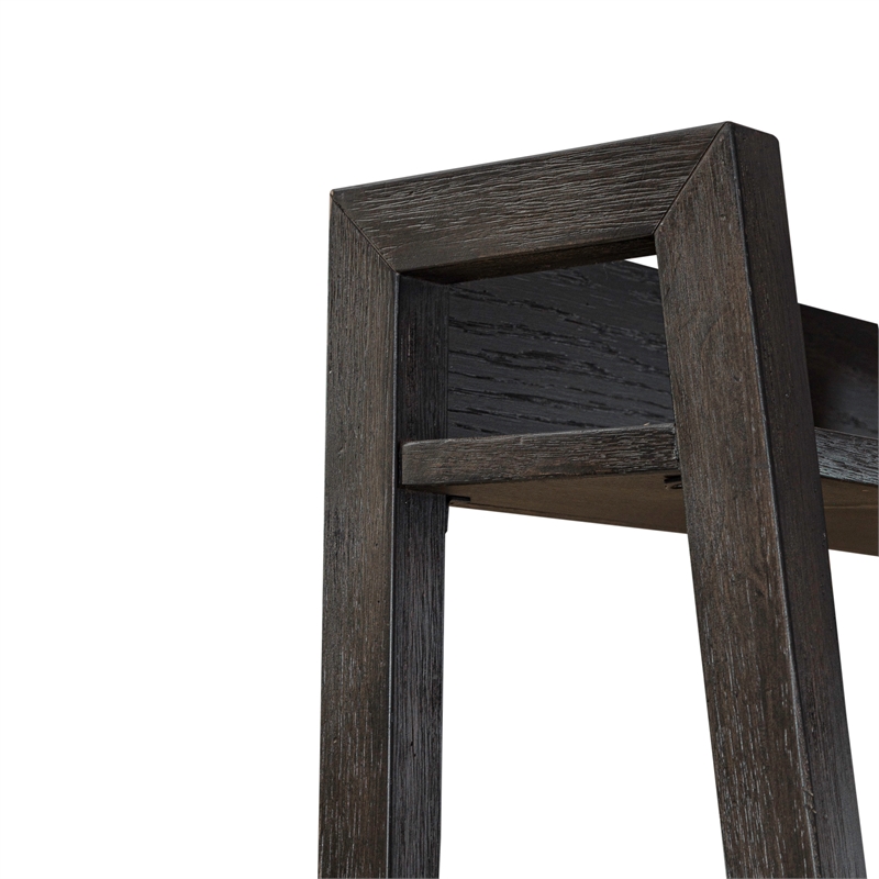 Scranton & Co 6-Shelf Rubberwood Wall Pier in Peppercorn Espresso