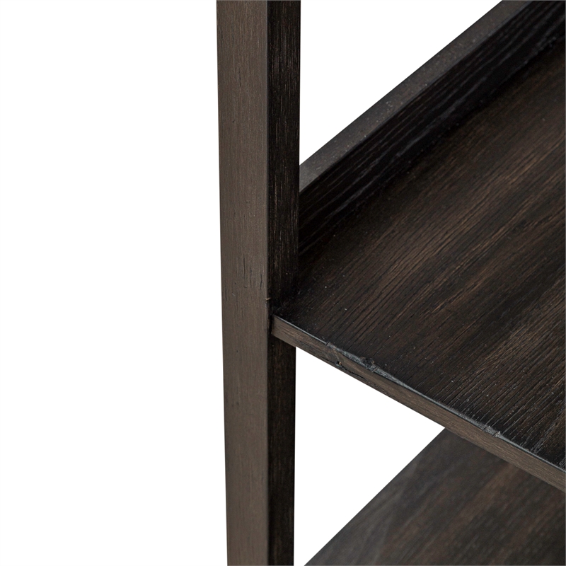 Scranton & Co 6-Shelf Rubberwood Wall Pier in Peppercorn Espresso