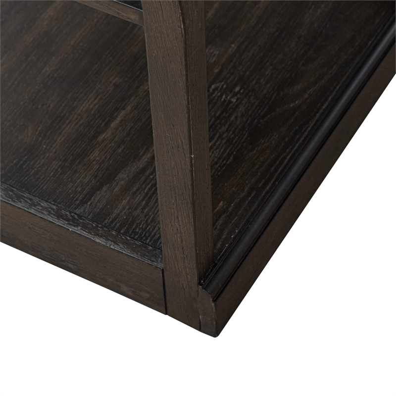 Scranton & Co 6-Shelf Rubberwood Wall Pier in Peppercorn Espresso