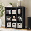 Scranton & Co Solid Wood 9-Cube Bookcase in Black