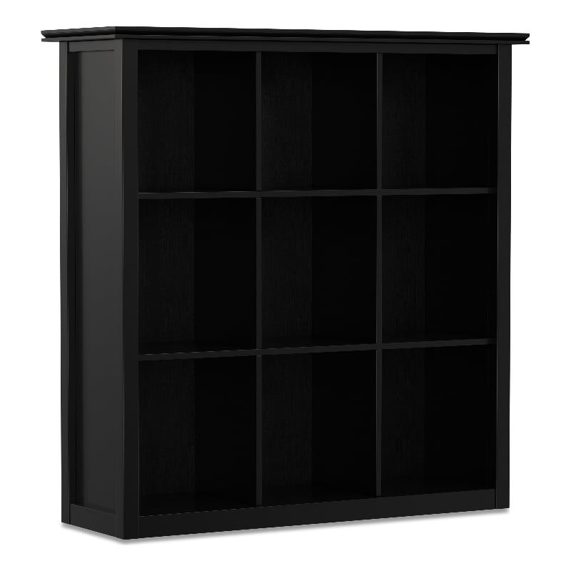 Scranton & Co Solid Wood 9-Cube Bookcase in Black