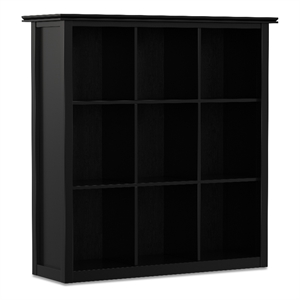 Scranton & Co Solid Wood 9-Cube Bookcase in Black