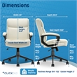 Scranton & Co Ergonomic Mid Back Desk Chair in Bonded Leather White