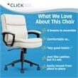 Scranton & Co Ergonomic Mid Back Desk Chair in Bonded Leather White