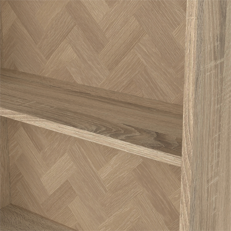 Scranton & Co 2-Shelf Bookcase in Oak with Herringbone Finish