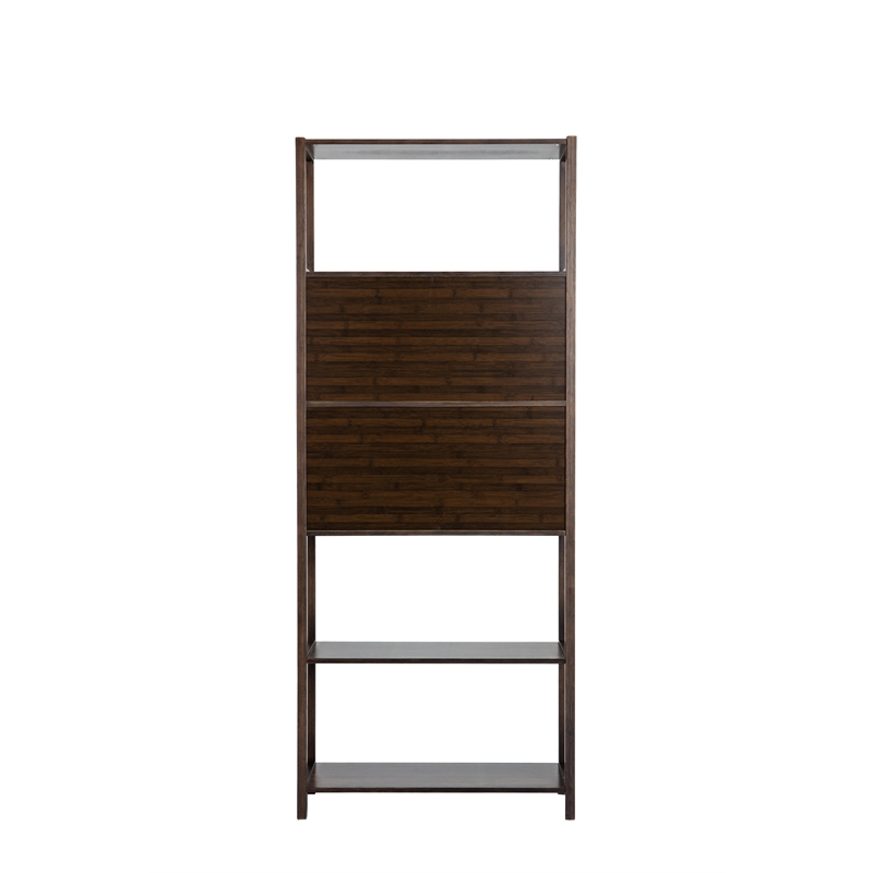 Scranton & Co Bamboo Cabinet Bookcase in Cappuccino Finish