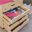 Scranton & Co 6-Drawer Rolling Storage Cart in Unfinished Pine Wood
