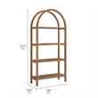 Scranton & Co 72-Inch Arched Bookshelf with 4 Shelves in Walnut Finish