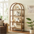 Scranton & Co 72-Inch Arched Bookshelf with 4 Shelves in Walnut Finish