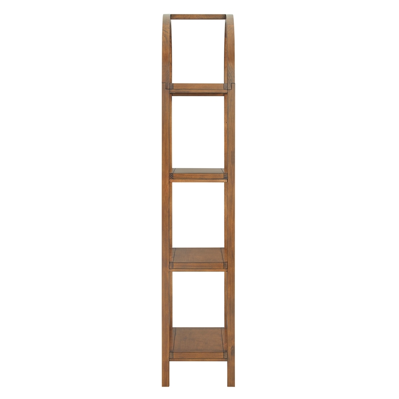 Scranton & Co 72-Inch Arched Bookshelf with 4 Shelves in Walnut Finish