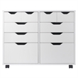 Scranton & Co 4-Drawer Mobile Storage Cabinet in Crisp White