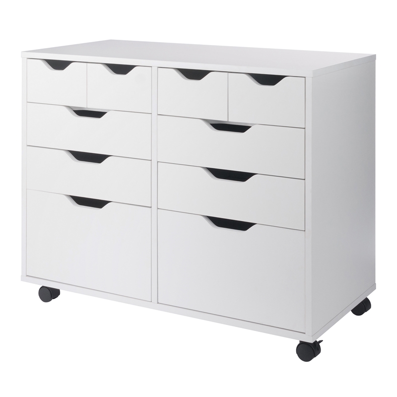Scranton & Co 4-Drawer Mobile Storage Cabinet in Crisp White
