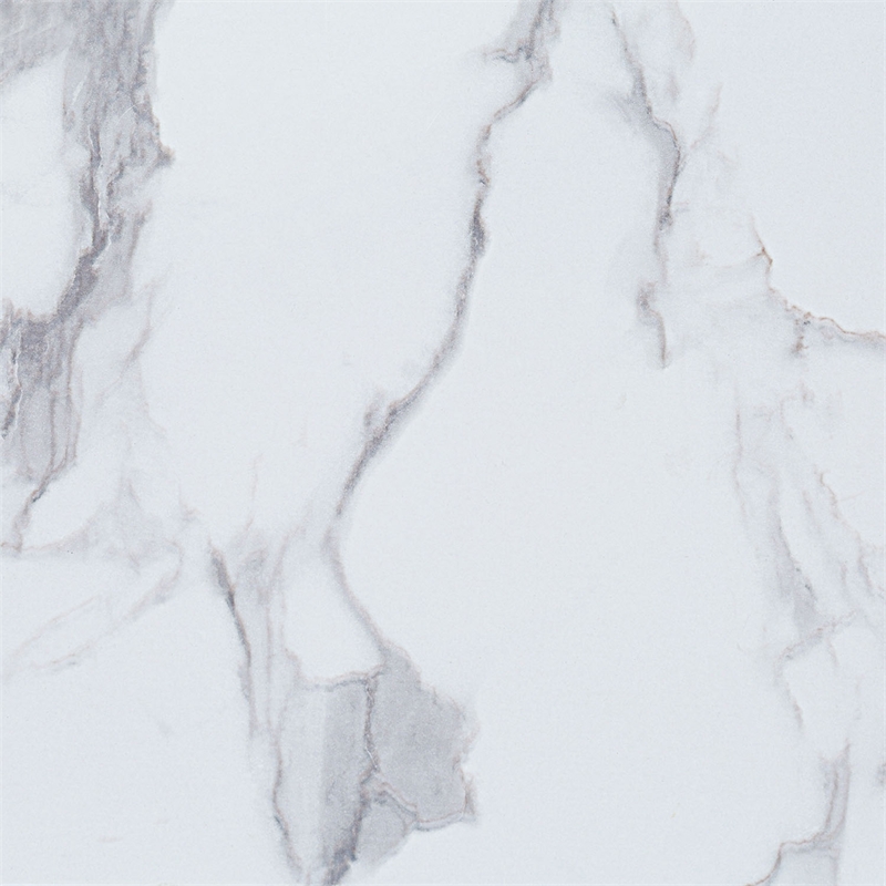 Scranton & Co No-Tools Bookshelf with White Faux Marble Finish