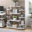 Scranton & Co No-Tools Bookshelf with White Faux Marble Finish
