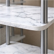 Scranton & Co No-Tools Bookshelf with White Faux Marble Finish