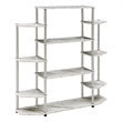 Scranton & Co No-Tools Bookshelf with White Faux Marble Finish