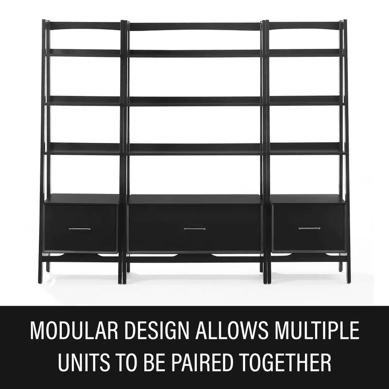 Scranton & Co Small Etagere Bookcase in Matte Black Finish