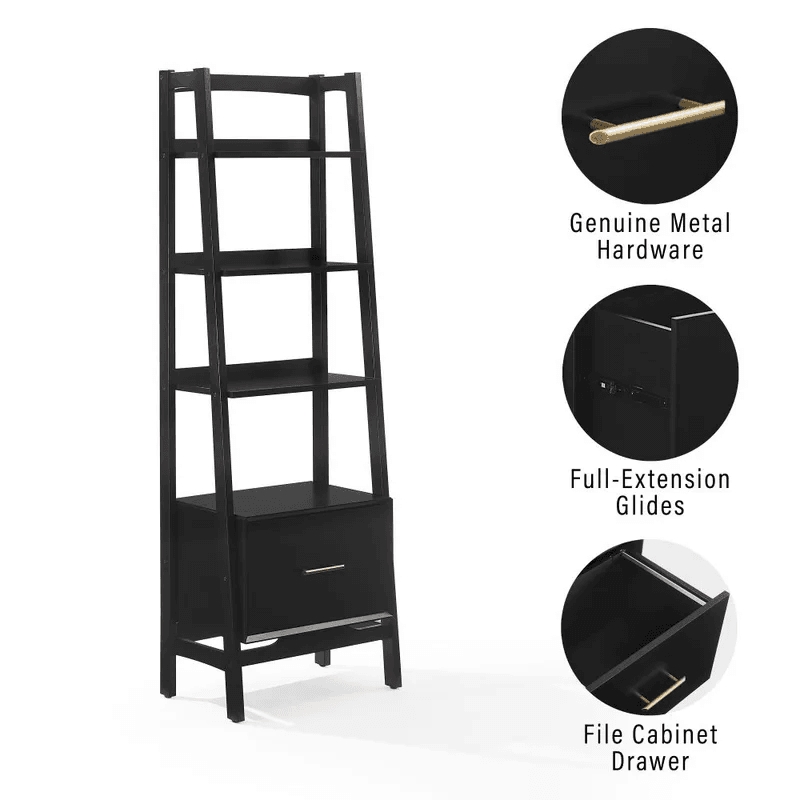 Scranton & Co Small Etagere Bookcase in Matte Black Finish