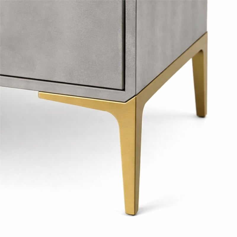 Scranton & Co Graywashed Gold Storage Cabinet with Adjustable Shelves
