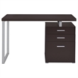 Scranton & Co 47-Inch Office Desk with 3 Drawers in Cappuccino Finish