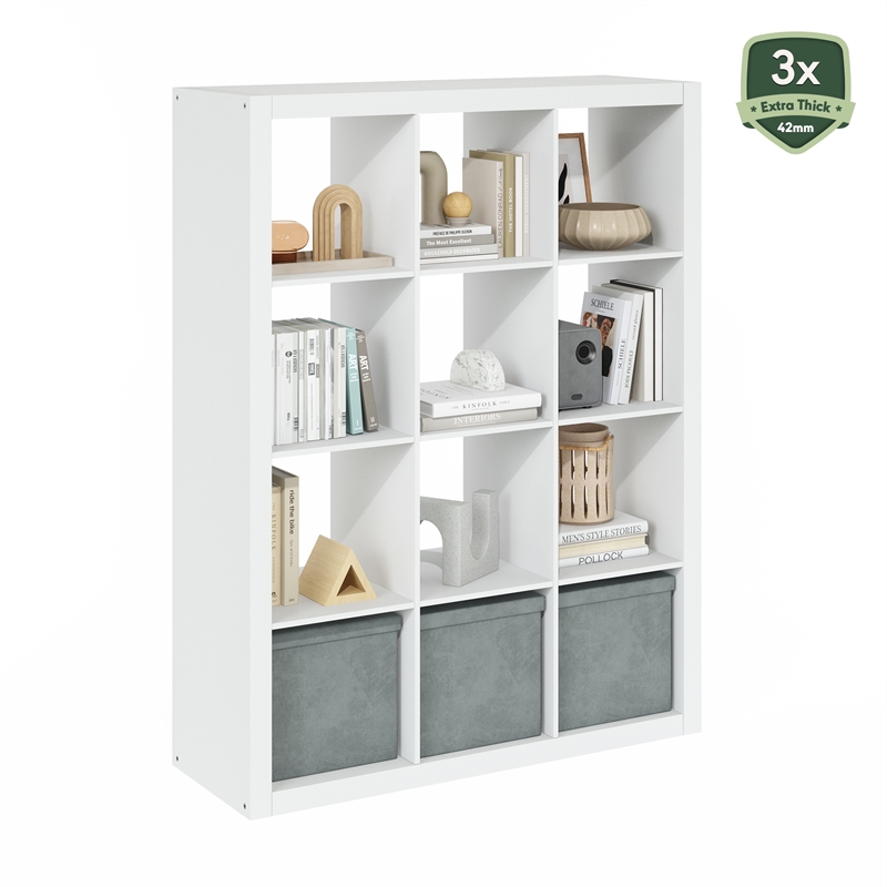 Scranton & Co 12-Cube Storage Organizer in Engineered Wood Plain White